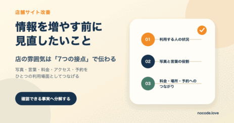 情報を増やす前に見直したい、店の雰囲気を伝える7つの接点のアイキャッチ